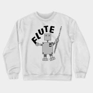 Flute Robot Text Crewneck Sweatshirt